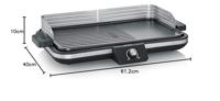 Severin PG 8564 Tafelgrill Tafel Kabelgebonden, Traploze temperatuurregeling Zwart/zilver - thumbnail