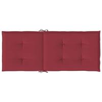 Tuinstoelkussens 6 st hoge rug 120x50x3 cm stof wijnrood - thumbnail