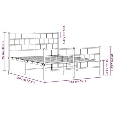 Bedframe met hoofd- en voeteneinde metaal wit 135x190 cm
