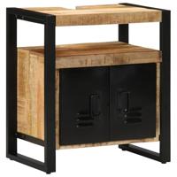 Badkamermeubelset met plank 4 pcs Bruin Massief Mango Hout - thumbnail