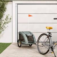 VidaXL Hondenfietstrailer oxford stof en ijzer grijs - thumbnail