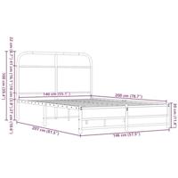Bedframe zonder matras bewerkt hout bruin eikenkleur 140x200 cm - thumbnail