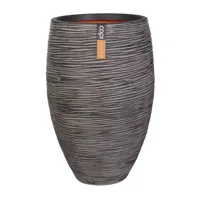 Capi Vaas Elegant Deluxe Rib Antraciet Ø40cm - thumbnail