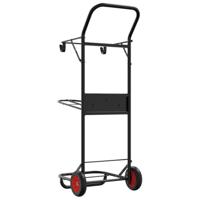 vidaXL Zadelkar inklapbaar staal zwart, zadelkar paard, zadelwagen, zadel trolley, zadeltrolley, zadel kar, zadel wagen, zadelkar western - thumbnail
