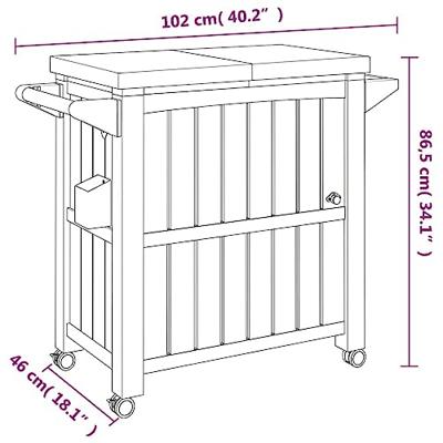 Serveerwagen 3-in-1 polypropeen zwart