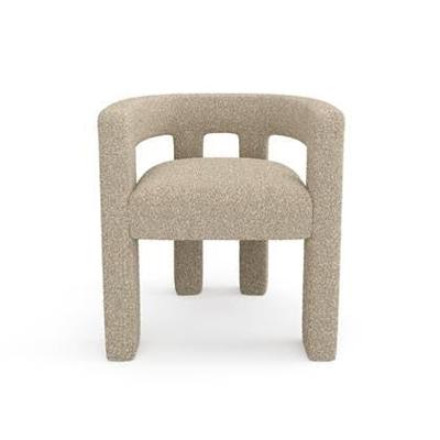 Eetkamerstoel in taupe bouclette stof