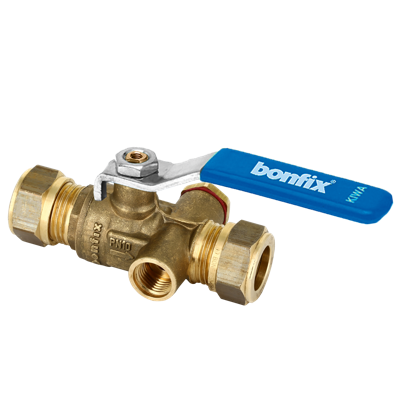 Bonfix knelkoppeling - kogelafsluiter - 15mm - Messing