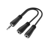 Hama Audio adapter jack 3.5mm - 2x 3.5mm jack Headphone, Splitter, Stereo Mini jack kabel Zwart - thumbnail