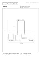 Lucide MAYA - Hanglamp - 4xE27 - Beige - thumbnail