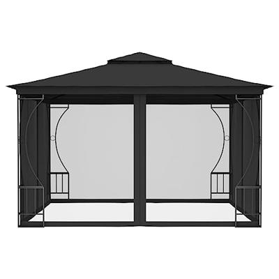 VidaXL Prieel met netten 300x300x265 cm antracietkleurig