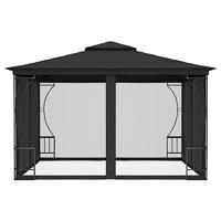 Prieel met gordijnen 300x300x265 cm antraciet - thumbnail