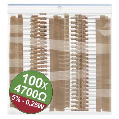 Quadrios 22P072 22P072 Koolfilmweerstand assortiment 4.7 kΩ Axiaal bedraad 0.25 W 5 % 1 set(s) Quadrios 22P072 22P072 Koolfilmweerstand assortiment 4.7 kΩ Axiaal bedraad 0.25 W 5 % 1 set(s)