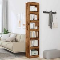 Boekenkast/kamerscherm 40x30x198 cm oud houtkleurig - thumbnail
