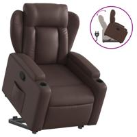 Sta-op-fauteuil verstelbaar kunstleer bruin - thumbnail