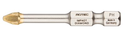 Rotec IMPACT Schroefbit PH 2 | L=50 | E6.3 | DIAMOND | 2 stuks - 817.03022 Rotec IMPACT Schroefbit PH 2 | L=50 | E6.3 | DIAMOND | 2 stuks - 817.03022