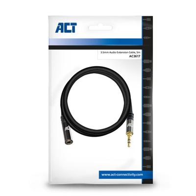 ACT 5 meter High Quality audio verlengkabel 3,5 mm stereo jack male - female