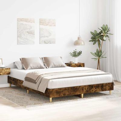 Bedframe zonder matras 140x200 cm spaanplaat gerookt eiken - thumbnail