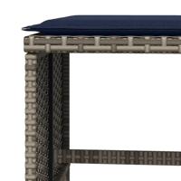 Tuinkrukken 4 st met kussens 40x40x35 cm poly rattan grijs - thumbnail