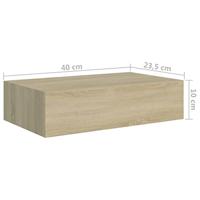 Wandschap met lade 40x23,5x10 cm MDF eikenkleurig - thumbnail