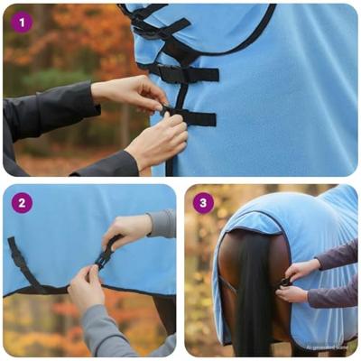 VidaXL Paardendeken volledige aqua polyester