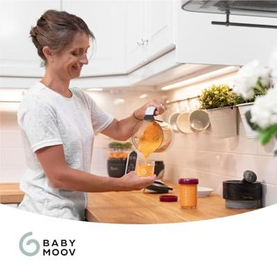 4 glazen bewaarpotjes (240 ml) BABYMOOV meerkleurig