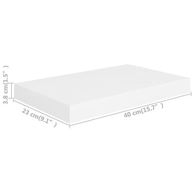 Wandschap zwevend 40x23x3,8 cm MDF wit