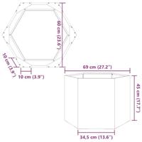 VidaXL Plantenbak zeshoek 69x60x45 cm weervast staal - thumbnail