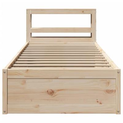 Bedframe met hoofdbord massief grenenhout 90x190 cm