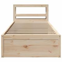 Bedframe met hoofdbord massief grenenhout 90x190 cm - thumbnail