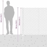 VidaXL Hek met paal zilver 1,4 x 10 m staal - thumbnail