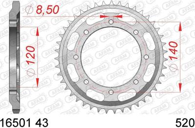 AFAM Chain wheel 520 43z steel silver