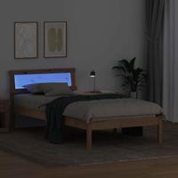 Bedframe met hoofdeinde Bruin 80 x 200 cm Massief grenenhout - thumbnail