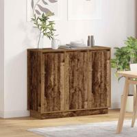 LED Sideboard Oudhout 90 x 32 x 75 cm Bewerkt hout - thumbnail