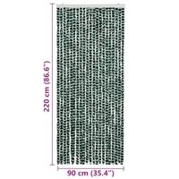 Vliegengordijn 90x220 cm chenille groen en wit - thumbnail
