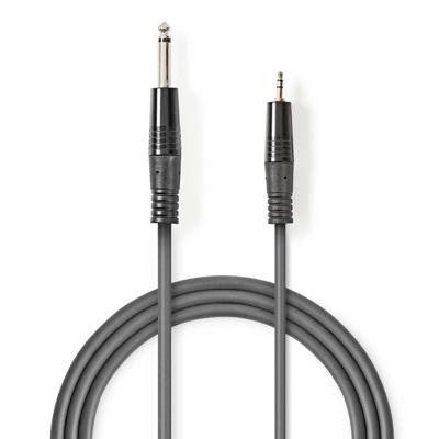 Stereo audiokabel | 6,35 mm male - 3,5 mm male | 1,5 m | Grijs