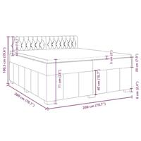 Boxspring met matras stof zwart 200x200 cm - thumbnail