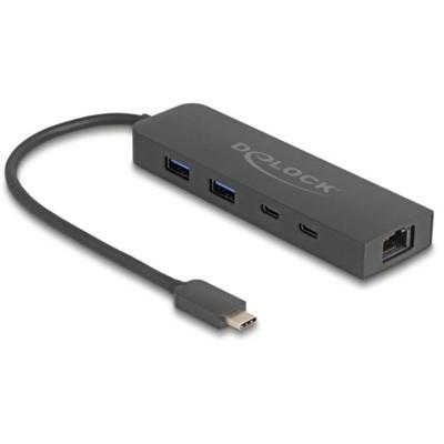 DeLOCK 64110 hub & hub USB 3.2 Gen 2 (3.1 Gen 2) Type-C 10.000 Mbit/s zwart