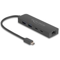 DeLOCK 64110 hub & hub USB 3.2 Gen 2 (3.1 Gen 2) Type-C 10.000 Mbit/s zwart - thumbnail