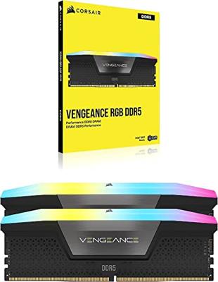 RAM-geheugen - CORSAIR - Vengeance RGB DDR5 - 32GB 2x16GB DIMM - 6000MT/s - Intel XMP - 1.40V - Zwart (CMH32GX5M2E6000C36) - thumbnail