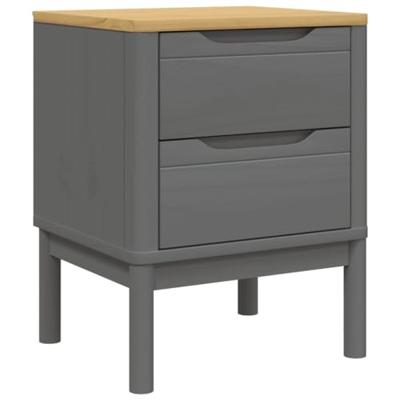 Nachtkastje 45x39x57 cm massief grenenhout grijs