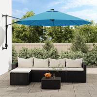 VidaXL Wandparasol met leds 290 cm zeeblauw - thumbnail