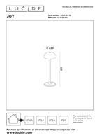Lucide JOY - Oplaadbare Tafellamp Binnen/Buiten - Accu/Batterij - Ø 12 cm - LED Dimb. - 1x1,5W 3000K - IP54 - Groen - thumbnail