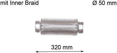 LRT Flexible pipe, exhaust sy d=50mm l=320mm