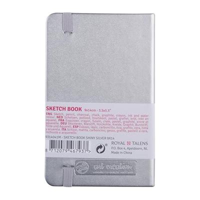 Royal Talens Schetsboek Blinkend Zilver 9x14 CM 140 G 80 Vellen