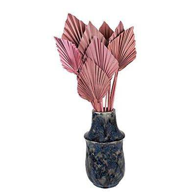 Clayre & Eef Vaas Ø 13x25 cm Blauw Keramiek Decoratie Vaas