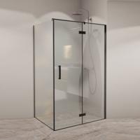 Douchecabine BWS PC NIZ 120x... cm 8mm Veiligheidsglas NANO Coating Mat Zwart - thumbnail