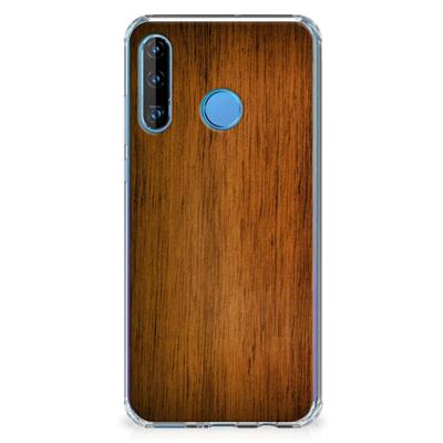 Huawei P30 Lite Stevig Telefoonhoesje Donker Hout Huawei P30 Lite Stevig Telefoonhoesje Donker Hout