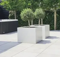 GLM plantenbak Casablanca Zonder bodem Wit 60x60x60cm - thumbnail