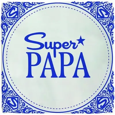 Plenty Gifts tegeltje keramiek super papa 10x10cm blauw, wit