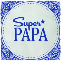 Plenty Gifts tegeltje keramiek super papa 10x10cm blauw, wit - thumbnail
